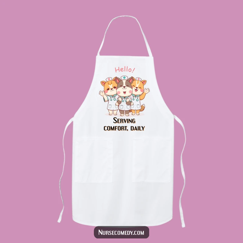 Funny Animal Nurse Apron: Cook with Joy, Cheerful Hellos in the Kitchen