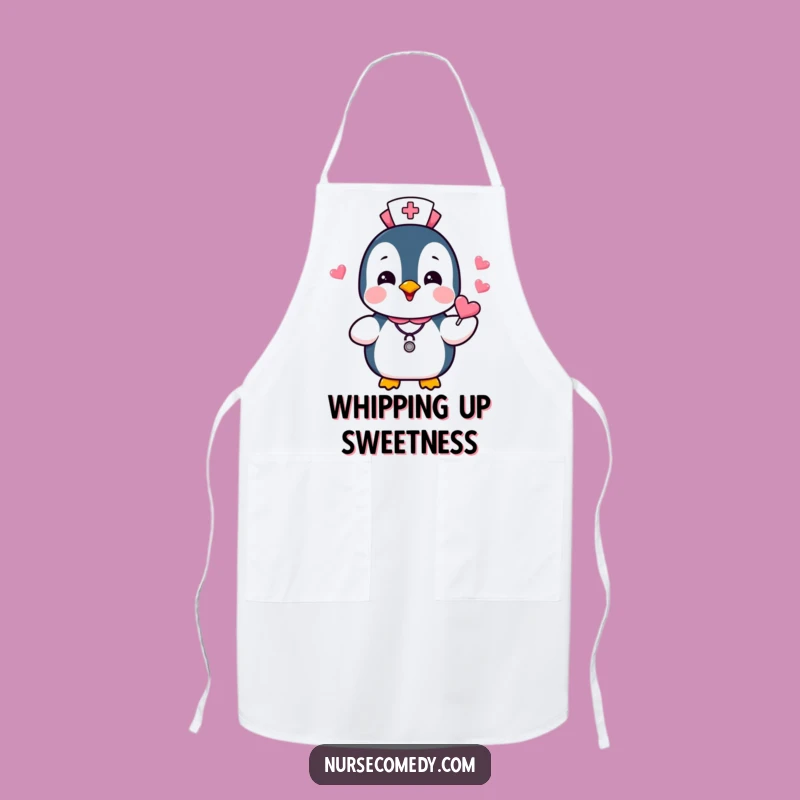 Funny Penguin Nurse Apron: Kitchen Candies, Humorous Gift for Bakers