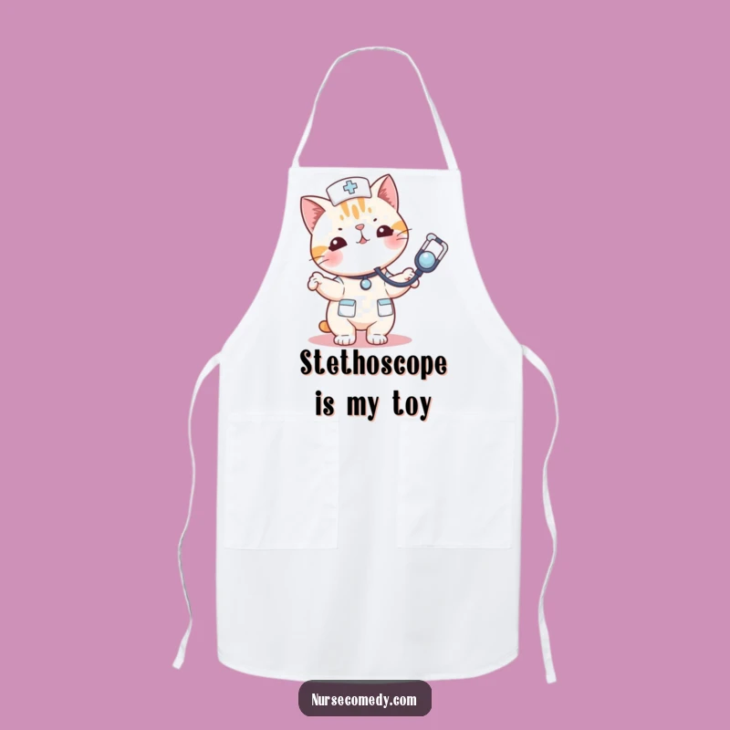 Funny Kawaii Cat Nurse Stethoscope Apron: Cook Up Fun with Feline Flair