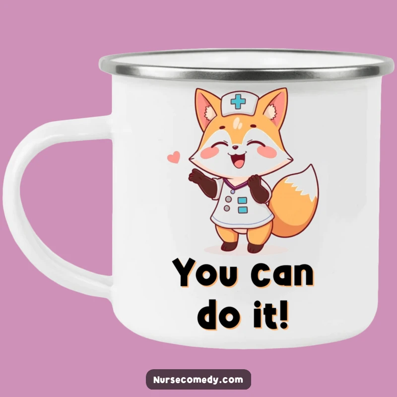 Funny Fox Nurse Camping Mug: Outdoor Adventures with a Hilarious Doctor!