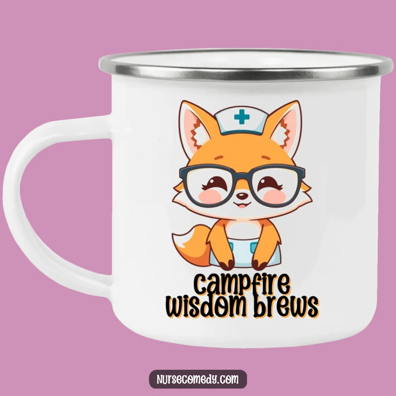 Funny Fox Nurse Camping Mug: Warm Adventures with a Smiling Fox