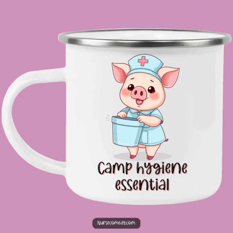 Funny Pig Nurse Camping Mug: Durable Drinkware for Cheerful Adventures