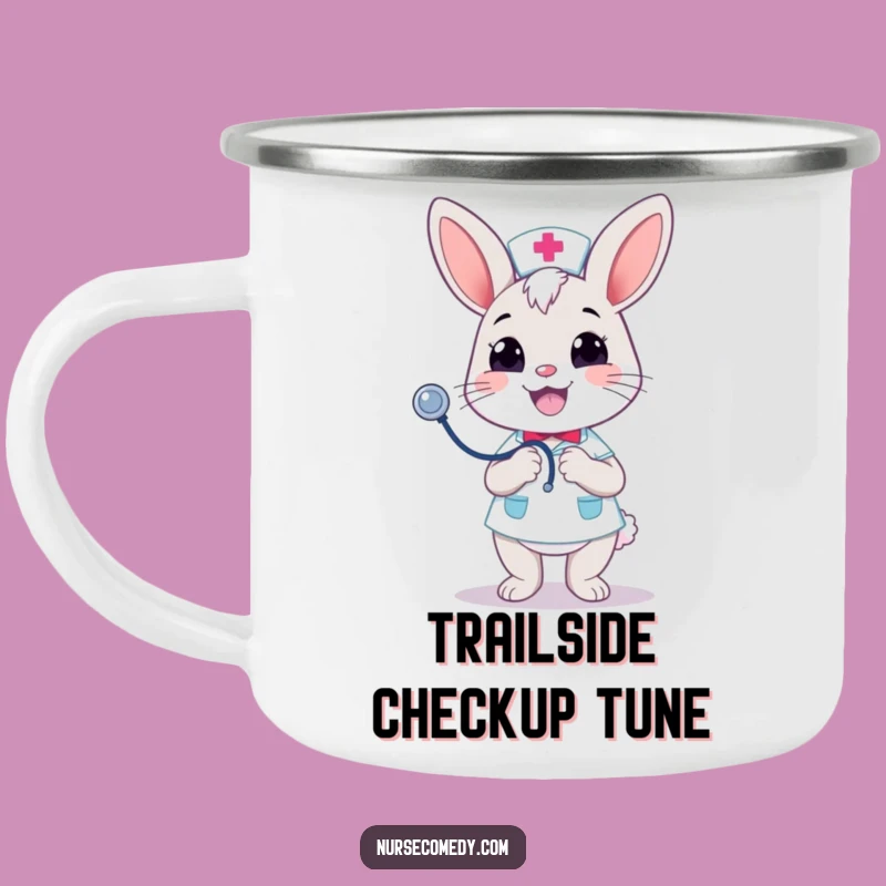Funny Kawaii Bunny Nurse Camping Mug: Merry Bounce - Get Well Outdoors!