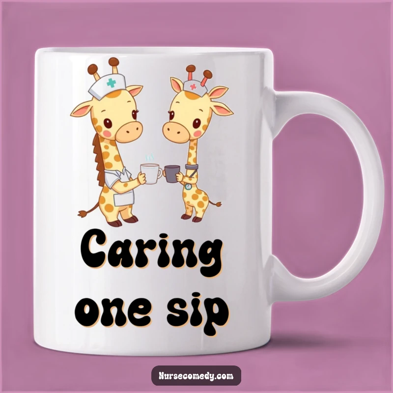 Funny Giraffe Nurse Mug - Caring with Height, A Purrfectly Funny Gift!