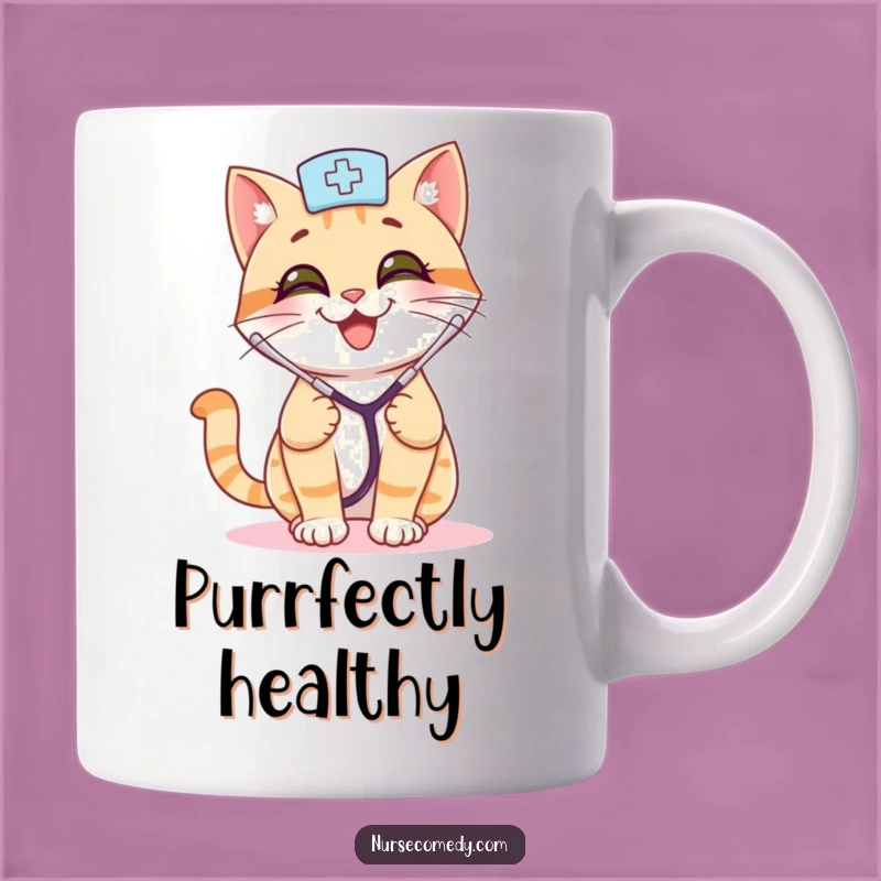 Funny Cat Nurse Mug: Smiling Stethoscope Hero, Playful Gift