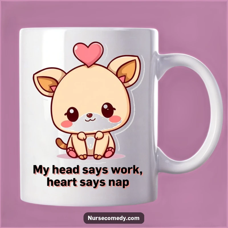Funny Kawaii Animal Balancing Heart Mug: Adorable Playful Companion, Perfect Funny Gift