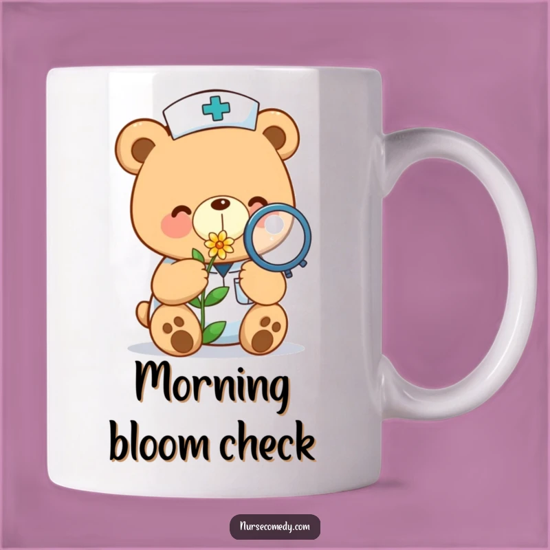 Funny Kawaii Bear Nurse Flower Mug: A Gentle Gift for Caring Souls