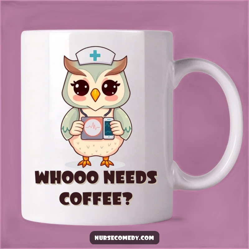 Funny Owl Nurse Mug: Wise Doctor Gift for Cardiology Enthusiasts