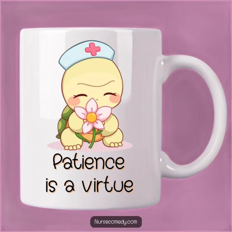 Funny Turtle Nurse Mug: A Calm Flower Gift for Dedicated Healthcare Heroes