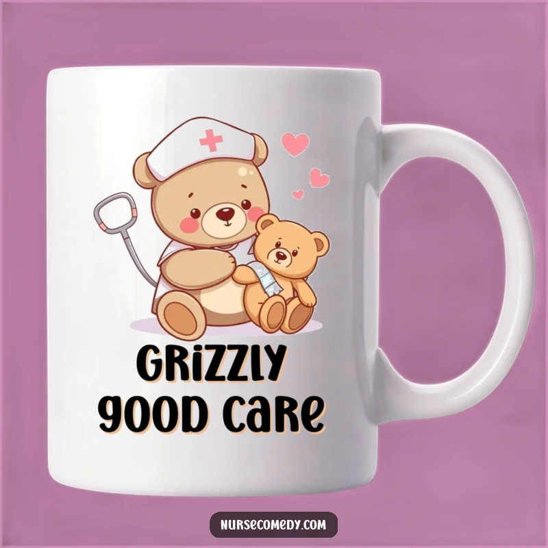 Funny Bear Nurse Mug: Teddy Bear Care Gift for Gentle Healers