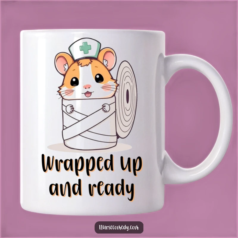 Funny Hamster Nurse Mug - Curious Peek, Perfect Vet Gift!