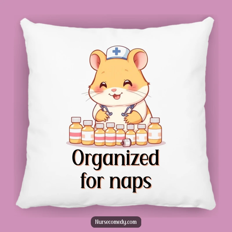 Funny Hamster Nurse Pillow: Cozy Comfort for the Organized Soul!