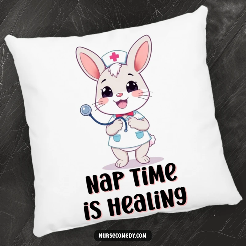 Funny Kawaii Bunny Nurse Pillow: Merry stethoscope bounce with a cheerful grin, a soft, cute, and funny accent. Excellent funny gift.