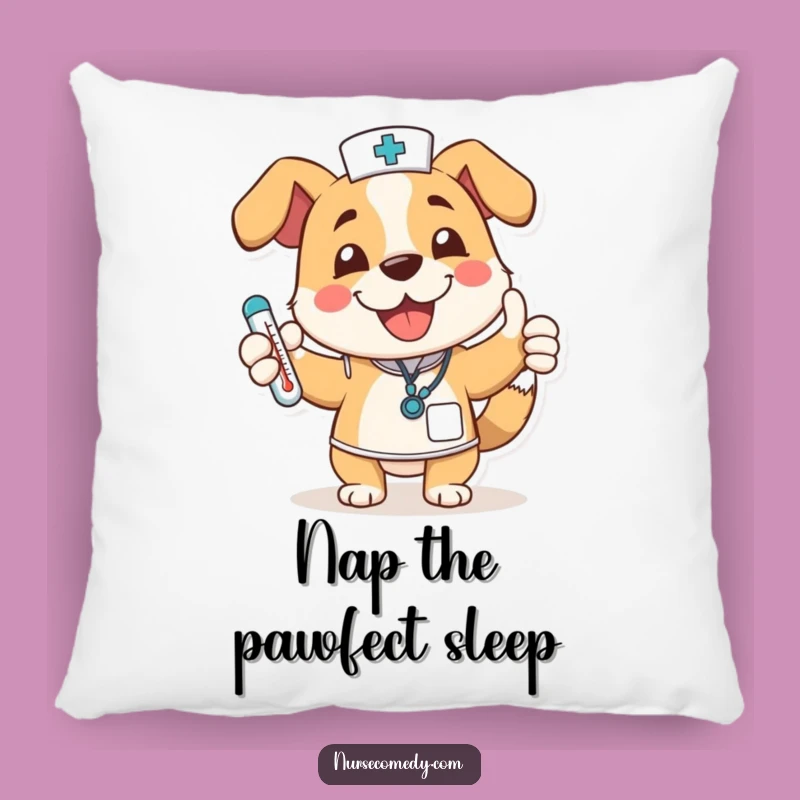 Cozy Dog Nurse Pillow: Soft Cushion with a Funny, Thumbs-Up Pup