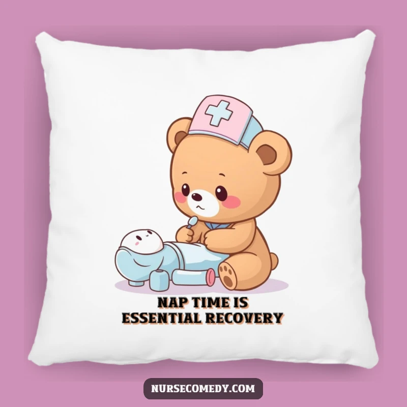 Funny Bear Cub Nurse Pillow - Cozy Teddy Hospital Comfort