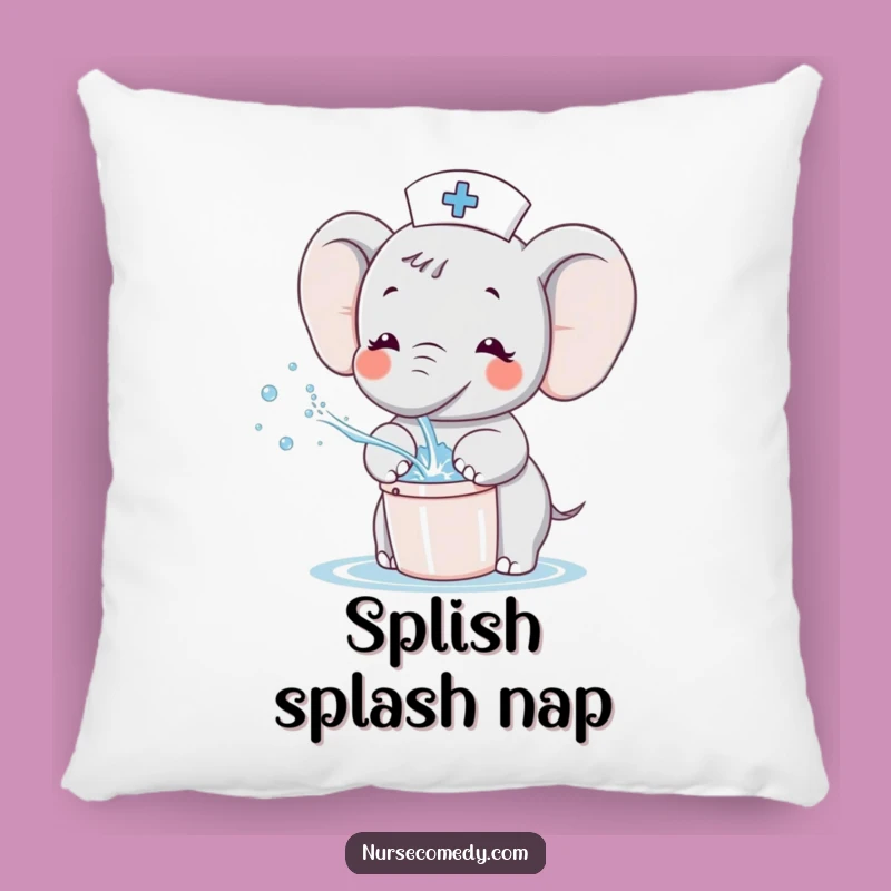 Funny Kawaii Elephant Nurse Pillow - Cute Cartoon Splashing Character Throw Pillow Gift