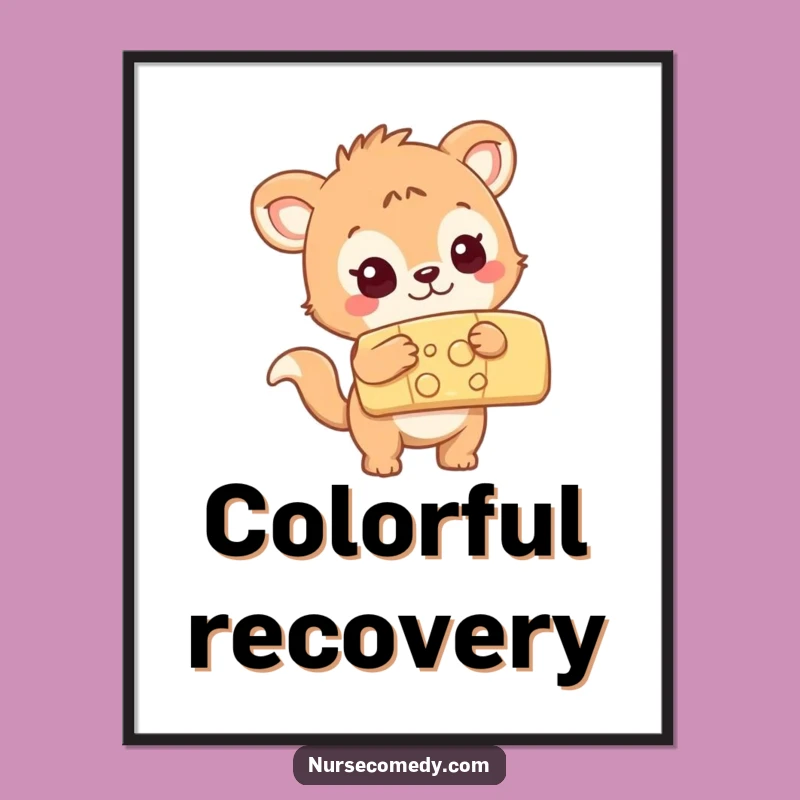 Funny Animal Bandage Digital Art: Curious Charm, Instant Whimsical Decor!