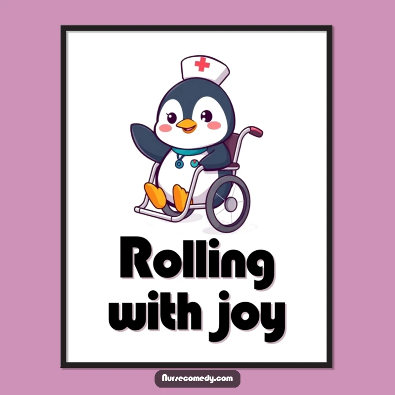 Funny Penguin Nurse Digital Art - Instant Cheer!