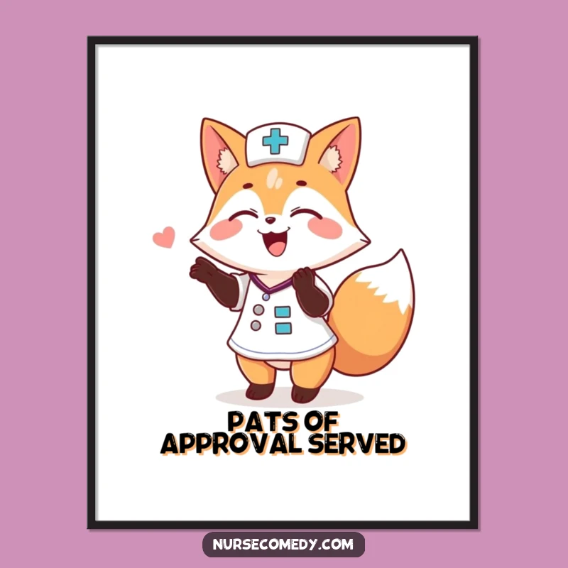 Funny Fox Nurse Digital Art: Instant Download Hilarious Doctor Print Gift!
