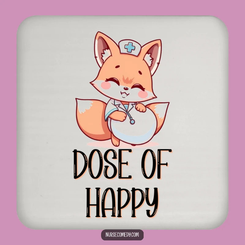 Funny Fox Nurse Coaster: Protect Surfaces with Playfulness Funny Gift