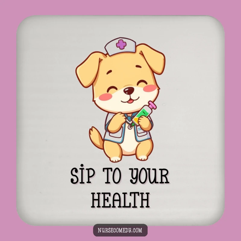 Funny Dog Nurse Coaster - Protect Surfaces with Playful Care