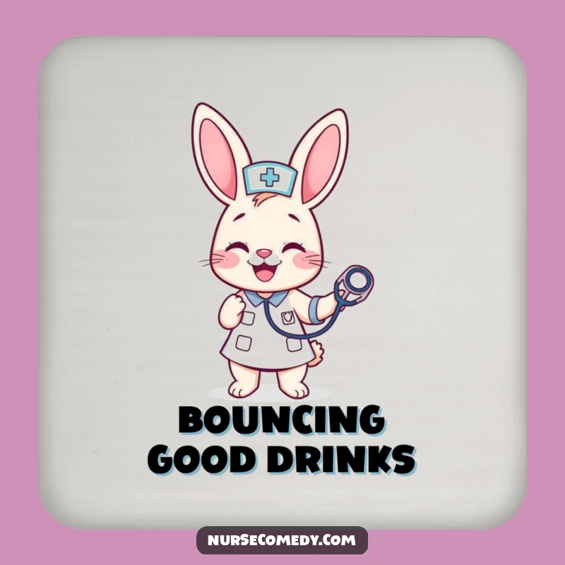 Funny Kawaii Bunny Nurse Coaster Set: Protect Surfaces With Cheer