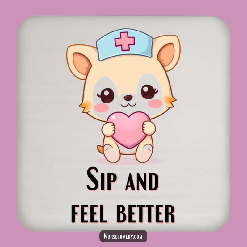Funny Nurse Animal Coaster: Caring Character, Heart Bandage Protection, Party Gift!