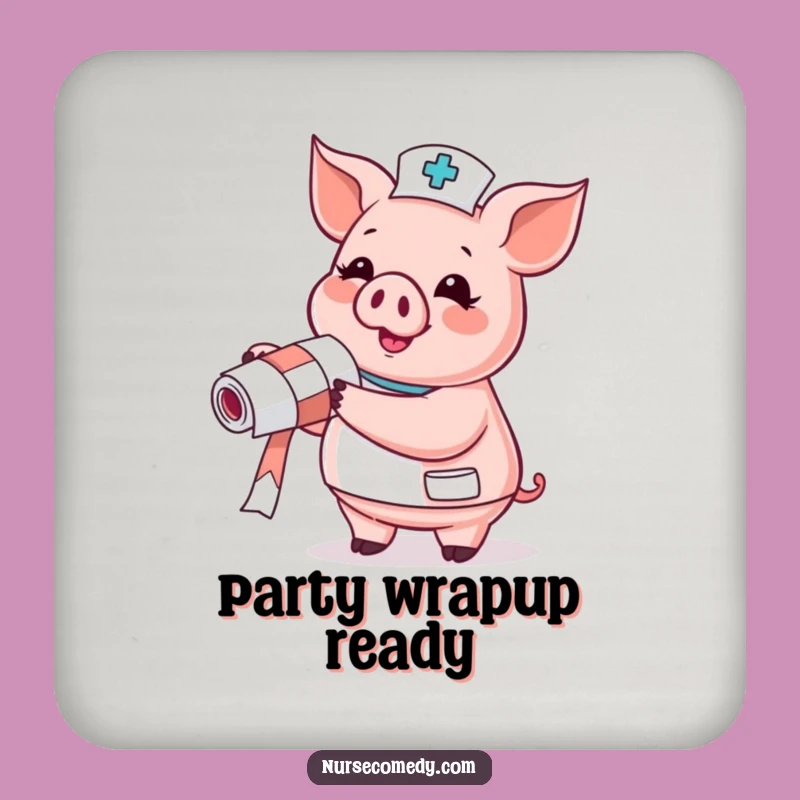 Funny Pig Nurse Coaster: Glee Bandage Protection, Doctor Gift