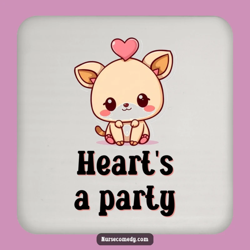 Protective Funny Kawaii Animal Coaster: Playful Heart Balance, Cute Funny Gift Set