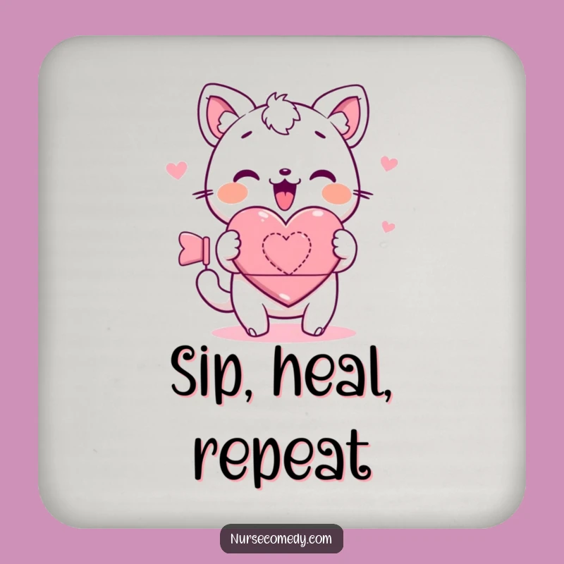 Kawaii Animal Heart Bandage Coasters: Protect Surfaces with Cute Care