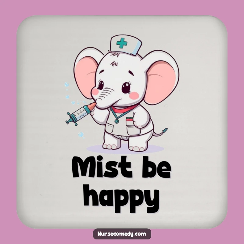 Funny Elephant Nurse Coaster Set: Protect Surfaces with Cute Cartoon Charm