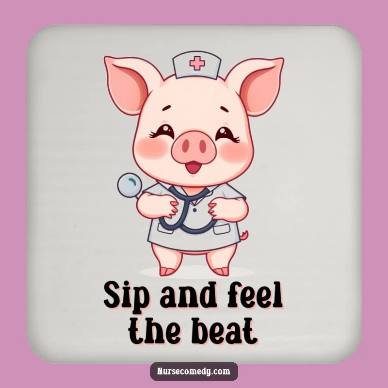 Funny Piglet Nurse Coasters - Protect Surfaces with Cheer