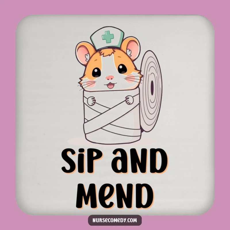 Funny Hamster Nurse Coaster - Curious Protection!