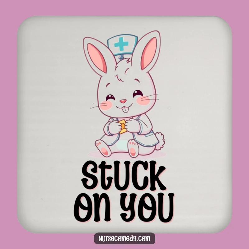 Funny Bunny Nurse Coaster - Protect Surfaces with Charm