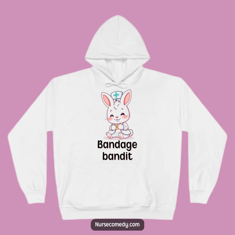Cozy Funny Bunny Nurse Hoodie - Warm & Cute Cartoon Comfort