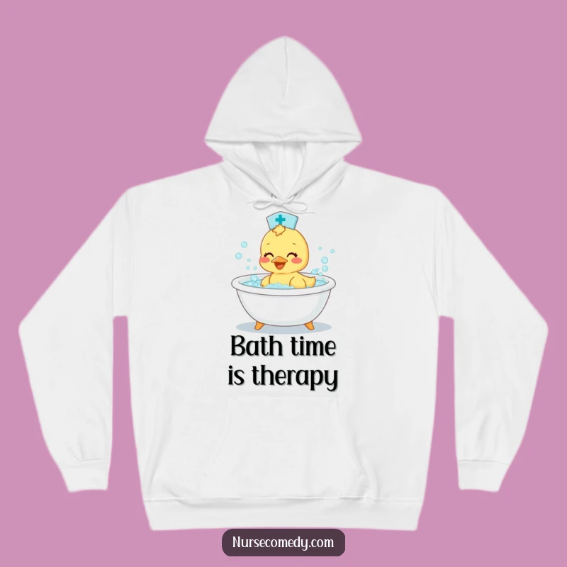Funny Duckling Nurse Hoodie: Cozy Comfort with Hilarious Bath Time Vibes!