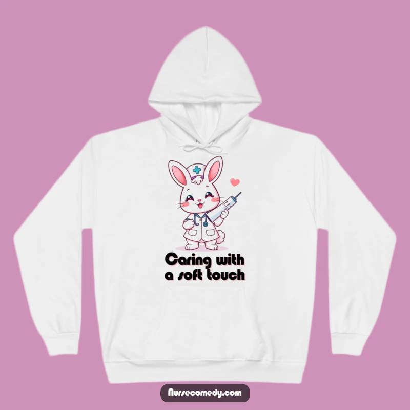 Funny Kawaii Bunny Nurse Hoodie - Cozy Giant Syringe Comfort