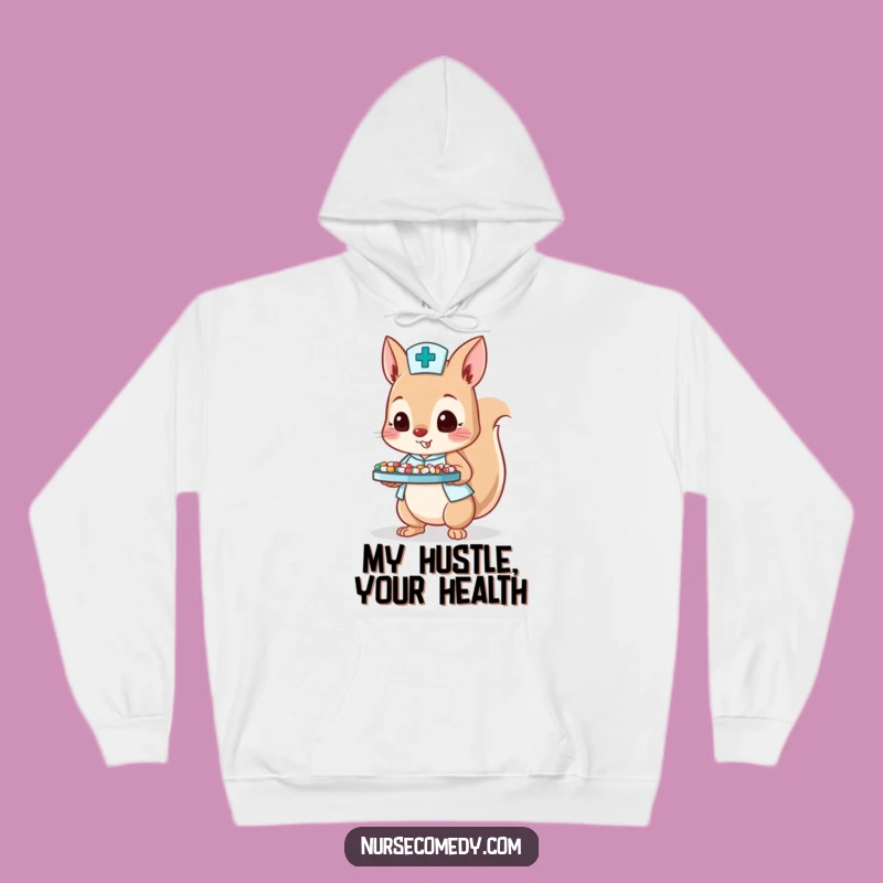 Cozy Funny Squirrel Nurse Hoodie: Warm Apparel for Dedicated Professionals