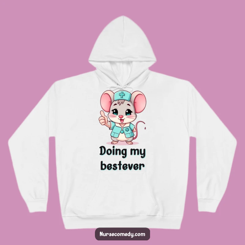 Funny Mouse Nurse Hoodie: Cozy Thumbs Up Gift for Warm Feelings