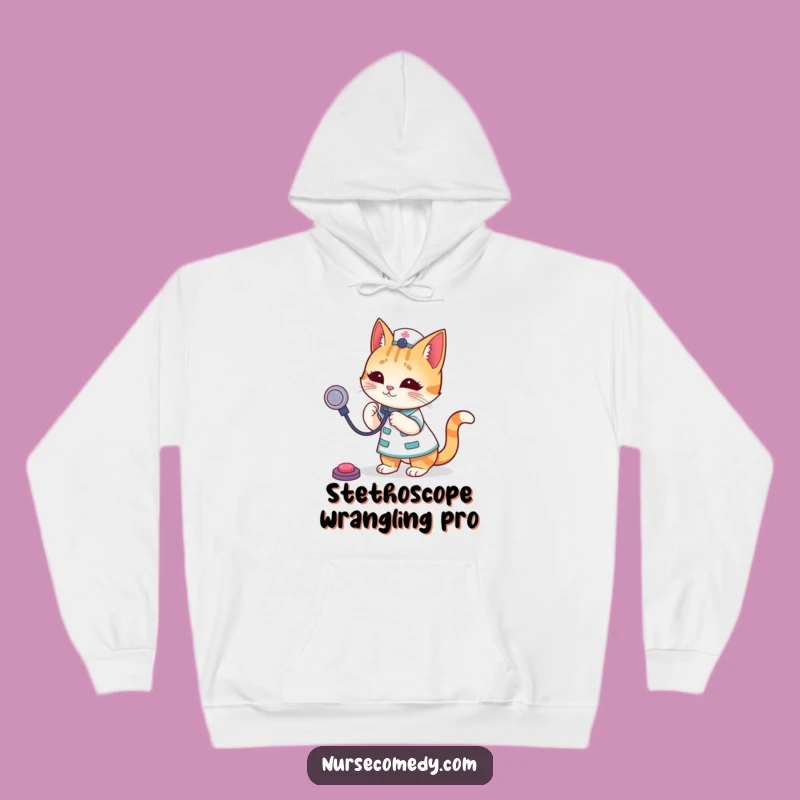 Funny Cat Nurse Hoodie: Cozy Feline Doctor Wear, Ideal Humorous Gift for Vet Med Students
