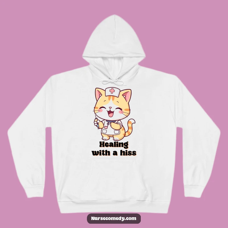 Funny Cat Nurse Hoodie - Cozy & Humorous Get Well Soon Gift