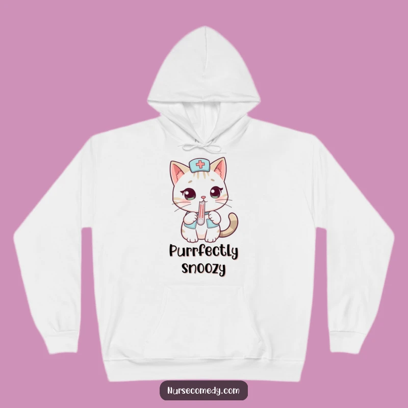 Cozy Funny Cat Nurse Hoodie: Warm & Humorous Gift for Animal Lovers
