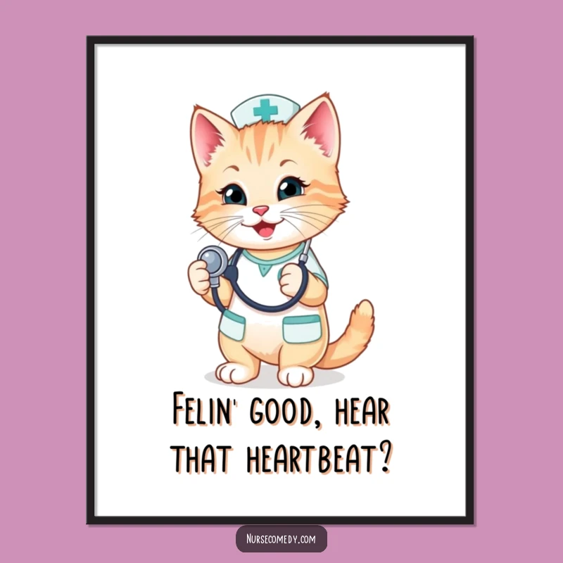 Free Printable Wall Art: Cute Kitten Nurse Art!