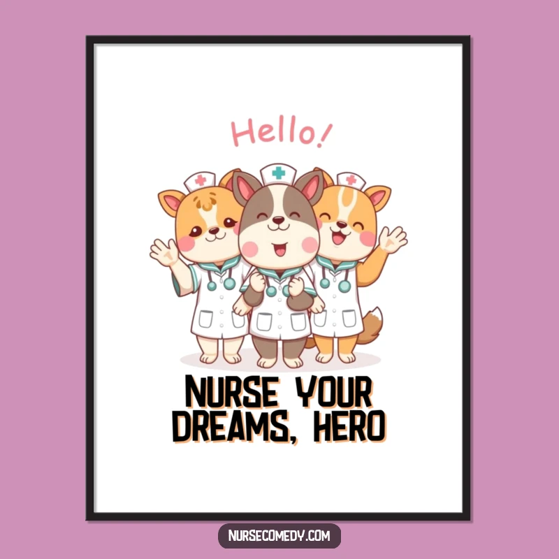 Free Printable Funny Animal Nurse Wall Art: Adorable DIY Downloadable Decor Gift