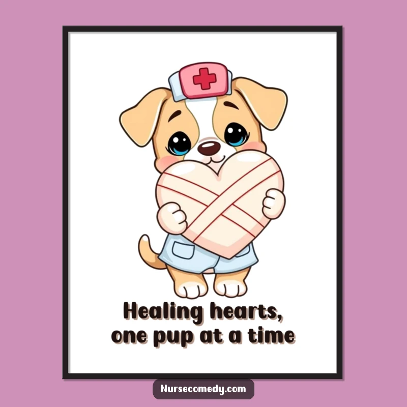 Kawaii Puppy Nurse Free Printable Wall Art: Funny Downloadable Decor for Your Home