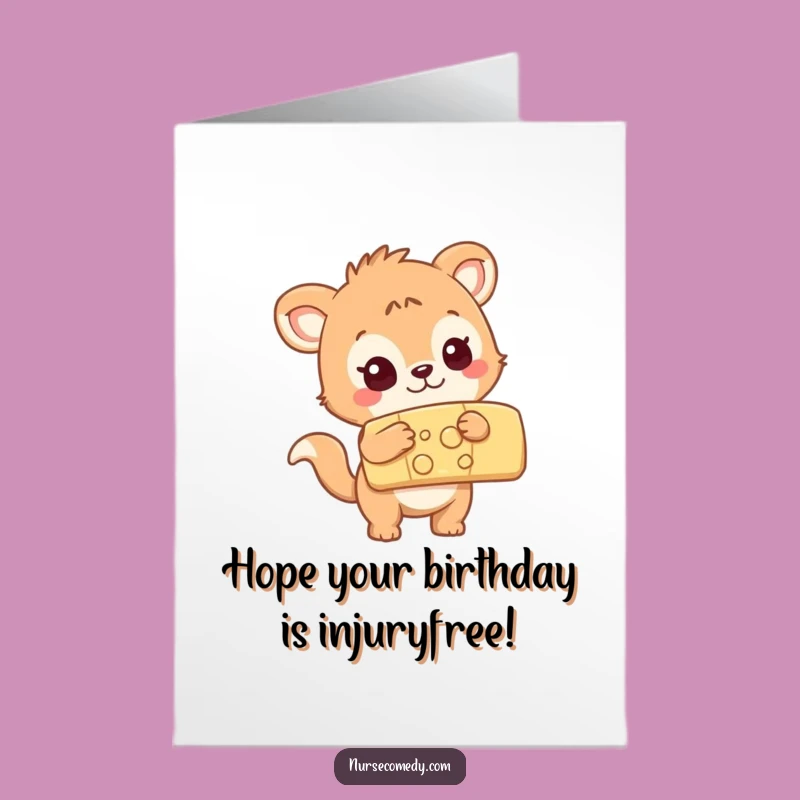 Funny Free Printable Birthday Card: Animal & Bandage, Quirky Downloadable Gift