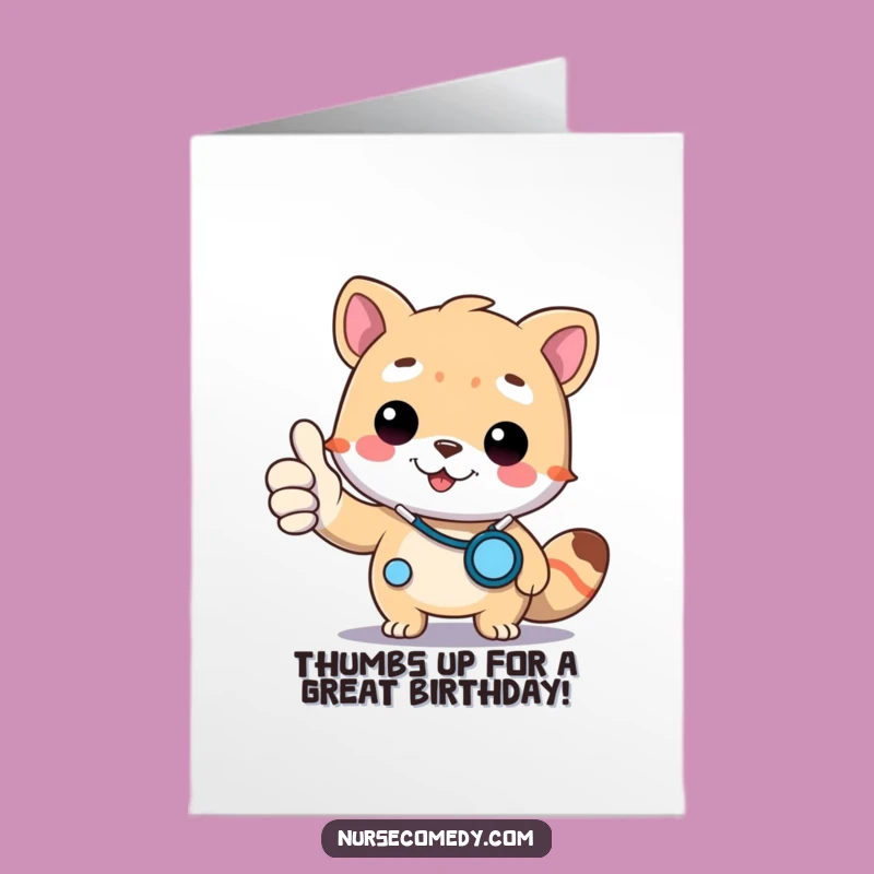Free Printable Birthday Card: Funny Doctor Animal, Thumbs Up, Downloadable Health Gift