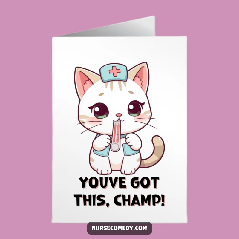Free Printable Cat Nurse Congrats Card: Humorous Downloadable for Achievements