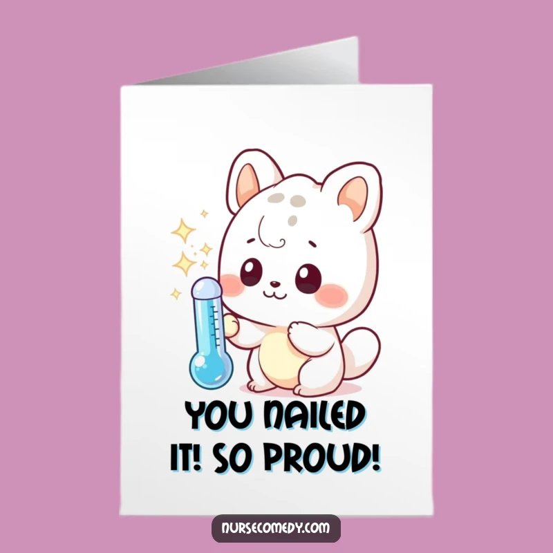 Free Printable Congrats Card: Curious Kawaii Critter, Funny Downloadable Surprise