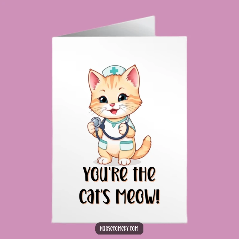 Free Printable Congrats Card: Kitten Nurse's Achievement!